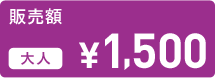 販売額 大人 \1,500