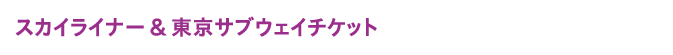 スカイライナー&東京サブウェイチケット